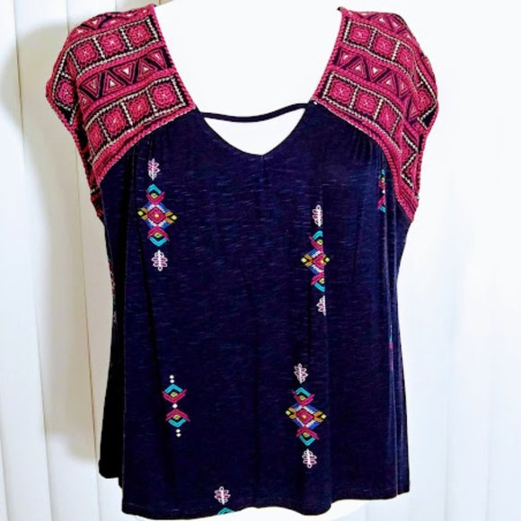 SLEEVELESS SOUTHWESTERN TOP*WOMEN SIZE S*BY EYESHADOW - Picture 4 of 6